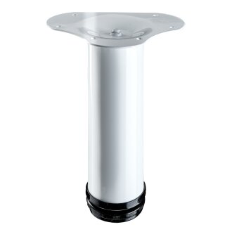 Hettich Möbelfuß/Tischbein, weiß, Ø 60 x 200-230 mm, 100 kg Belastbar, B-Ware Folie defekt/nicht vorhanden