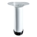 Hettich Möbelfuß/Tischbein, weiß, Ø 60 x 200-230 mm, 100 kg Belastbar, B-Ware Folie defekt/nicht vorhanden