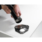 Hettich Möbelfuß/Tischbein, weiß, Ø 60 x 200-230 mm, 100 kg Belastbar, B-Ware Folie defekt/nicht vorhanden