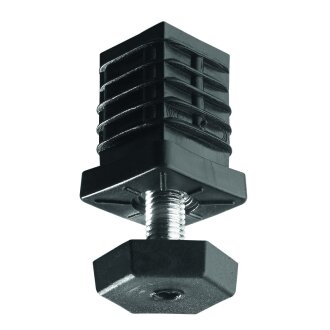 HETTICH Abschluss-Stopfen, 24 x 24 mm, eckig, Kunststoff, schwarz