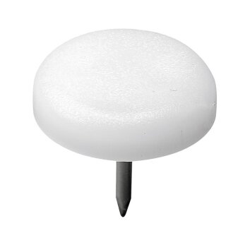 HETTICH Kunststoffgleiter zum Nageln, Ø 22 x 20 mm, Kunststoff/Stahl, weiß