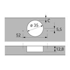 Topfscharnier W-45 für Eckschränke 35mm 2 Stück