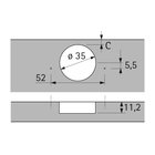 Topfscharnier Intermat W 90 -  35mm für Schränke mit Rahmen 2 Stück