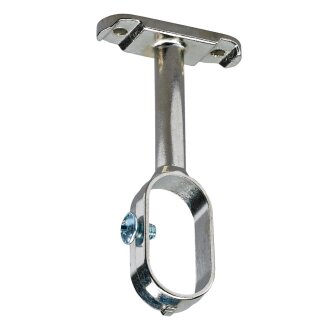 HETTICH Schrankrohrmittelträger mit Fixierschraube für ovale Schrankrohre, Ø 15/30mm, Zinkdruckguss vernickelt