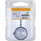 HETTICH Schrankrohrmittelträger für runde Schrankrohre, Distanz 38 mm, Ø 25 mm, Zinkdruckguss verchromt