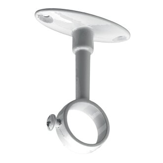 HETTICH Schrankrohrmittelträger für runde Schrankrohre, Distanz 38 mm, Ø 25 mm, Zinkdruckguss weiß