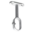 HETTICH Schrankrohrmittelträger für ovale Schrankrohre, Distanz 41 mm, Ø 15 / 30 mm, Zinkdruckguss weiß