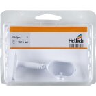 HETTICH Schrankrohrmittelträger für ovale Schrankrohre, Distanz 41 mm, Ø 15 / 30 mm, Zinkdruckguss weiß