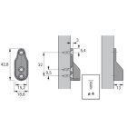 Hettich Schrankrohrlager für ovale Schrankrohre, Ø 15/30 mm, 2 Stück