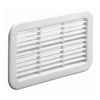 Hettich Lüftungsgitter, 128 x 78 mm, eckig, Kunststoff, weiß