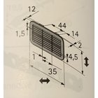 Lüftungsgitter eckig, 128 x 78 mm, Kunststoff,...