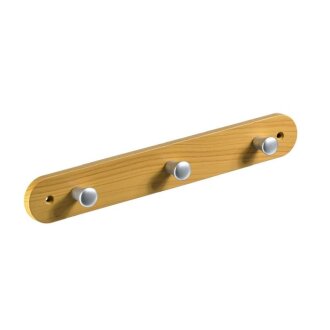 Hettich 3er Garderobenleiste, 280 x 40 x 30 mm, Kunststoff, Buche-Optik