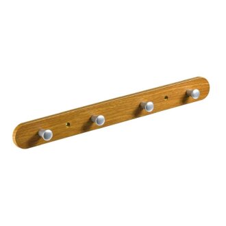 HETTICH 4er Garderobe, 380x40x30mm, Kunststoff, Eiche-Optik