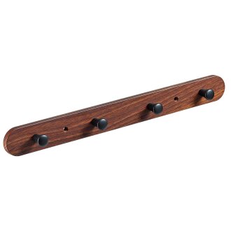 HETTICH 4er Garderobe, 380 x 40 x 30 mm, Kunststoff, Mooreiche-Optik