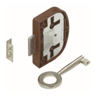 HETTICH Aufschraubschloss, 20 mm, Kunststoff, braun