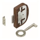 HETTICH Aufschraubschloss, 20 mm, Kunststoff, braun