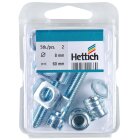 HETTICH Verbindungsschraube mit Muffe M8 x 60mm verzinkt 2 Stück