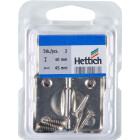 Schatullenscharnier 40 x 45mm vernickelt 2 Stück