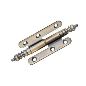 HETTICH Türband DIN rechts, brüniert mit Zierkopf, 80 x 45 mm