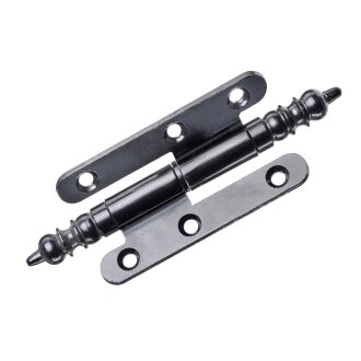 Hettich Türband DIN links mit Zierkopf, 80 x 45 mm, schwarz