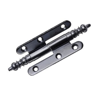 Hettich Türband DIN rechts mit Zierkopf, 80 x 45 mm, schwarz