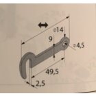 HETTICH Kistenhaken, 27 x 70mm, verzinkt, 2 Stück
