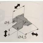 HETTICH Aufschraub-Verbindungsbeschlag mit Spannschraube, 16 x 44 x 36 mm, Stahl, verzinkt