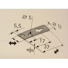 Hettich Schrankaufhänger, 60 x 15 mm, verzinkt, 4 Stück