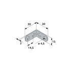 Stuhlwinkel, 15 x 30 x 30 x 1,5 mm, Stahl, verzinkt  20...