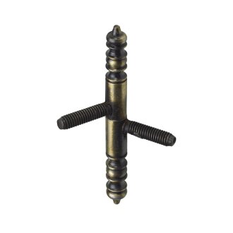 HETTICH Einbohrband für Möbeltüren, 9 x 90mm, brüniert mit Zierkopf, 2 Stück