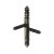 HETTICH Einbohrband für Möbeltüren, 9 x 90mm, brüniert mit Zierkopf, 2 Stück