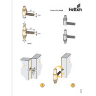 HETTICH Einbohrband brüniert mit Zierkopf, 9 x 66mm, 2 Stück