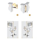 HETTICH Einbohrband mit Zierkopf, 9 x 66 mm, schwarz, 2 Stück