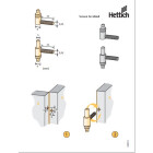 HETTICH Einbohrband mit Zierkopf, 9 x 66mm, schwarz, 2 Stück