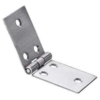 Schmales Scharnier, 80 x 30 x 1,5 mm, Edelstahl matt