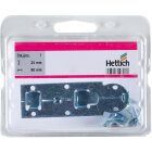 Hettich Knopf-Schubriegel inkl. Schrauben, 25 x 80mm, verzinkt