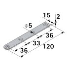 HETTICH Verbindungsblech, 15 x 120 x 2mm, verzinkt