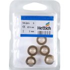 Hettich Distanzring, 14 x 8 x 3 mm, Messing gebürstet, 6 Stück