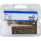 Hettich Scharnier, 70 x 40 mm, vermessingt, 2 Stück