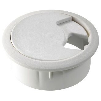 Hettich Kabeldurchlass, Ø 60 x 26mm, Kunststoff, weiß, B-Ware leicht vergilbt