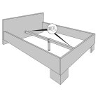 HETTICH Mittelbalkenverbinder für Doppelbetten, 38,5 x 69 x 2 mm, Stahl, 2 Stück(Set für 1 Bett)