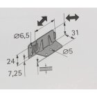 HETTICH Mittelbalkenverbinder für Doppelbetten, 38,5 x 69 x 2 mm, Stahl, 2 Stück