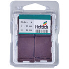 HETTICH Eckverbinder, 22 x 22 x 24mm, braun, 4 Stück