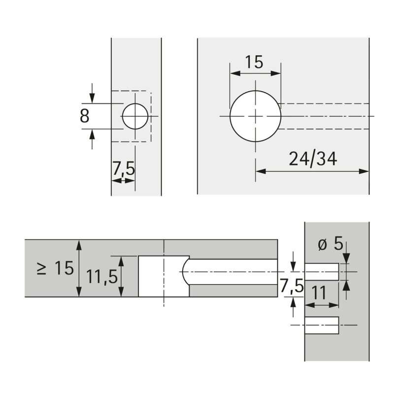 Exzenter Beschlag Set - Minifix 15 Mm Für Möbelmontage (10 Oder 50 Stück)