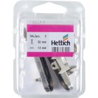 HETTICH Möbelriegel gekröpft, 13 x 50 mm, vernickelt, 2 Stück
