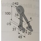 HETTICH Klappenstütze "Flexi" mit stufenloser Anpassung der Einrastposition, Öffnungswinkel 80° - 100°