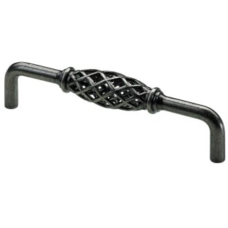 HETTICH Möbelgriff, Zinkdruckguss brüniert, silberfarben, BA 128mm