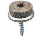 HETTICH Parkettgleiter zum Anschrauben, Ø 20 mm, Filz/Stahl vernickelt