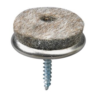 HETTICH Parkettgleiter zum Anschrauben, Ø 28 mm,Filz/Stahl vernickelt