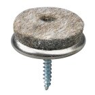 HETTICH Parkettgleiter zum Anschrauben, Ø 28 x 26mm, Filz/Stahl vernickelt